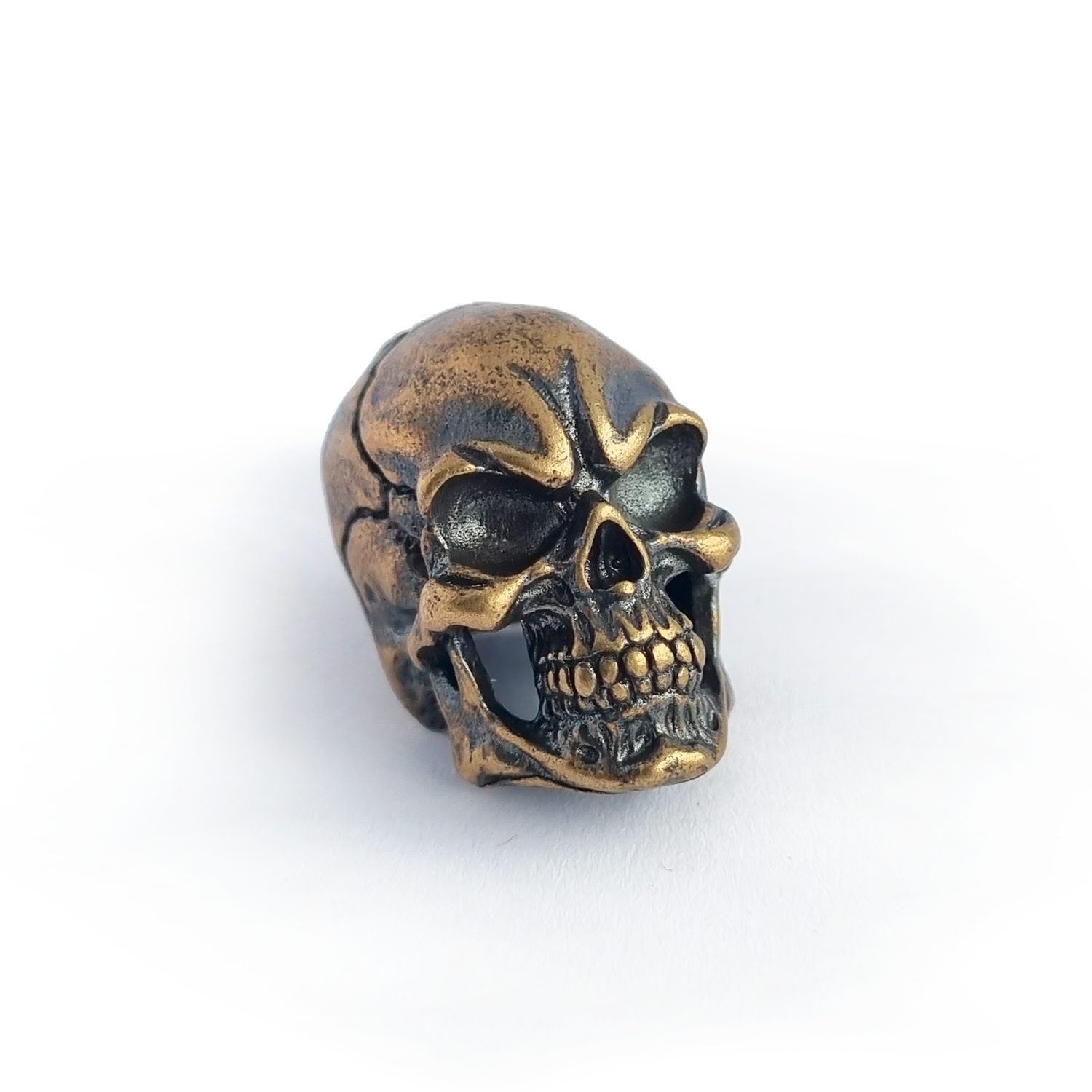 Bead Skull em bronze para paracord lanyard