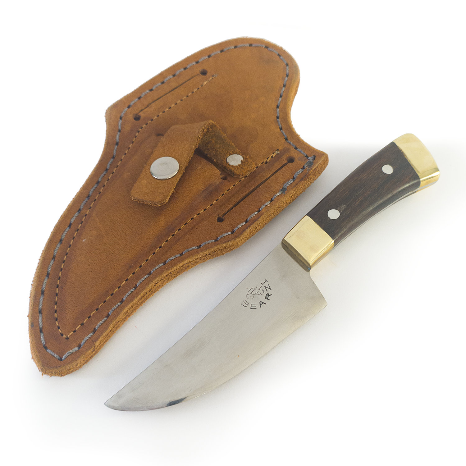 Faca utilitária Bearzi Avventura compacta em madeira jacarandá ideal para churrasco e bushcraft