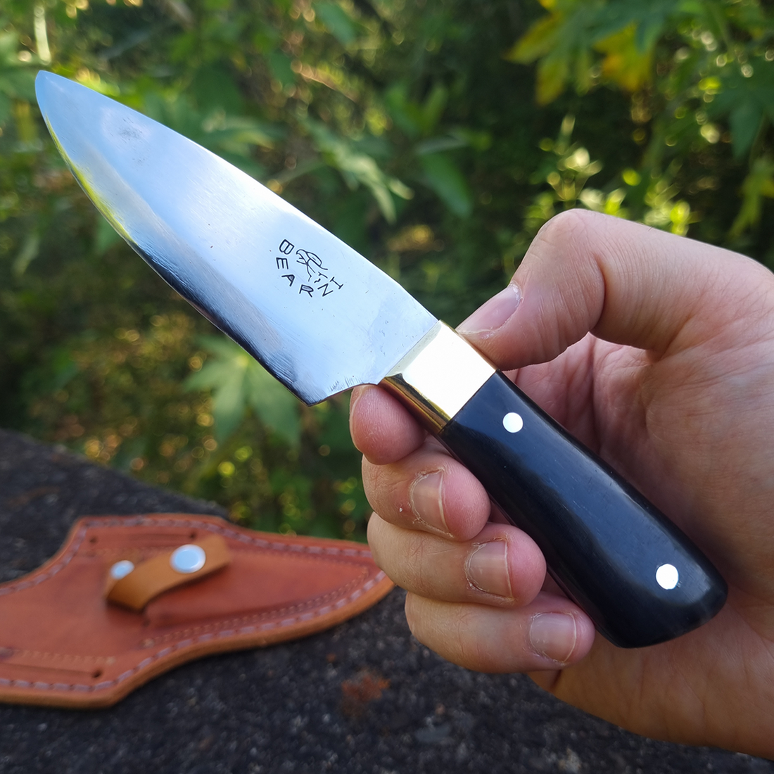 Faca artesanal Piccola cabo chifre natural