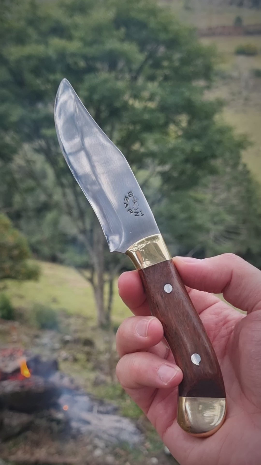 Faca artesanal HR Bushcraft cabo Jacarandá