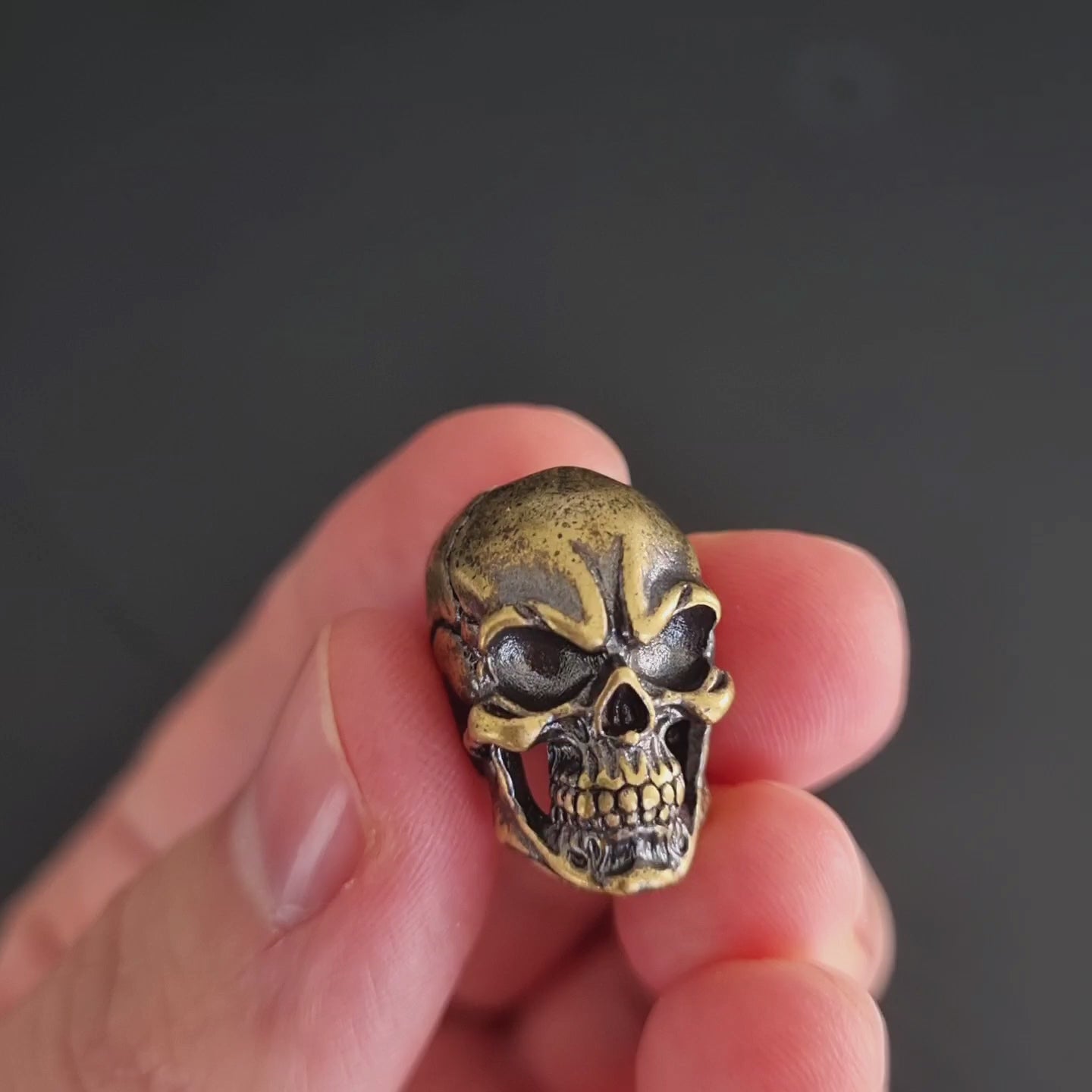 Bead Skull em bronze para paracord lanyard