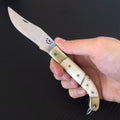O melhor modelo de canivete artesanal clássico de osso original. Lâmina aço inox 420.